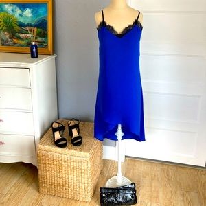 Gorgeous Cobalt Blue BCBG Slip Dress with lace trim - Only Worn Once EUC